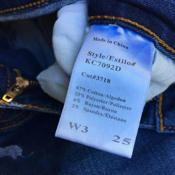 KanCan Women's Size 25 Dark Washed Blue Lola Mid Rise Skinny Jeans - Picture 6 of 6